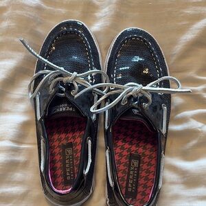 Sperry Black Sequin Boat Shoes